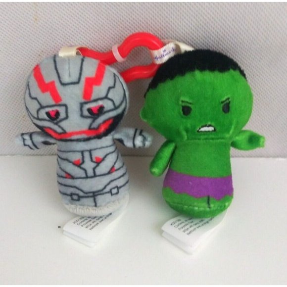 Hallmark Itty Bittys Clippys Marvel Hulk & Ultron 3" Plush - Picture 1 of 5
